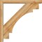 Ekena Millwork Merced Block Rough Sawn Bracket w/ Offset Brace, Western Red Cedar, 4"W x 28"D x 28"H BKT0402X28X28MRC05RWR - alternate 4